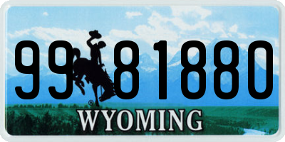 WY license plate 9981880