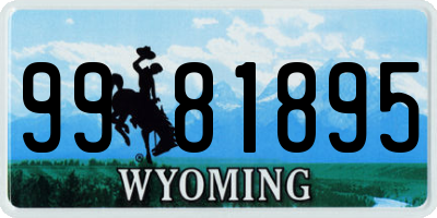WY license plate 9981895
