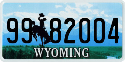 WY license plate 9982004