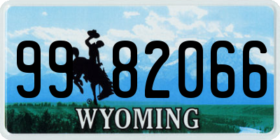 WY license plate 9982066