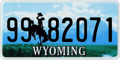 WY license plate 9982071