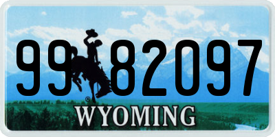 WY license plate 9982097