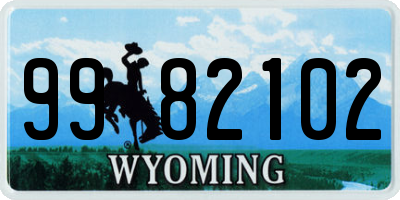 WY license plate 9982102