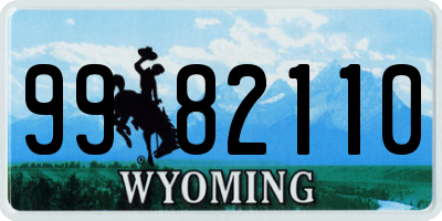 WY license plate 9982110