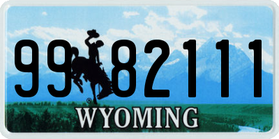 WY license plate 9982111