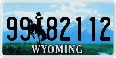 WY license plate 9982112