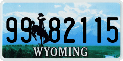 WY license plate 9982115