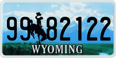 WY license plate 9982122