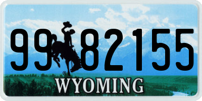 WY license plate 9982155