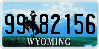 WY license plate 9982156