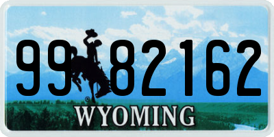 WY license plate 9982162
