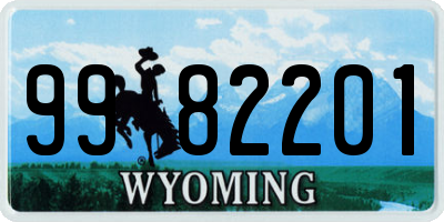 WY license plate 9982201