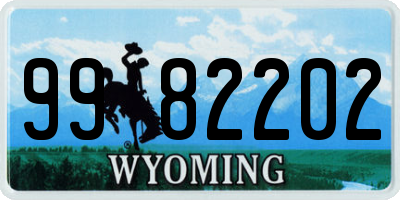 WY license plate 9982202