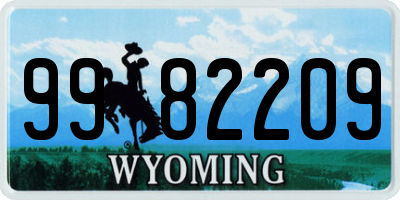 WY license plate 9982209