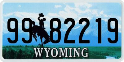 WY license plate 9982219