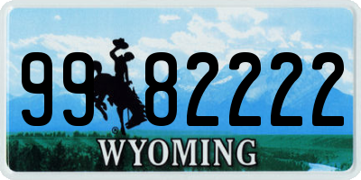 WY license plate 9982222
