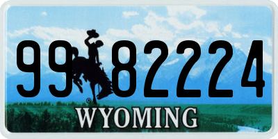 WY license plate 9982224