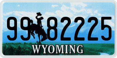 WY license plate 9982225