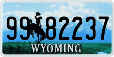 WY license plate 9982237