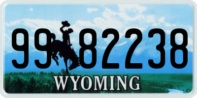 WY license plate 9982238