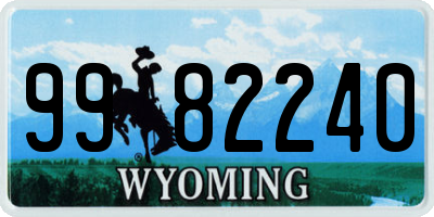 WY license plate 9982240