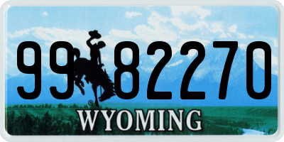 WY license plate 9982270