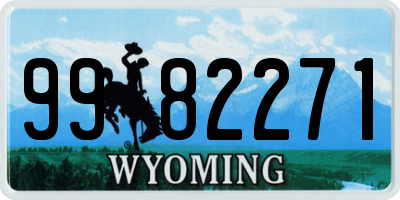 WY license plate 9982271