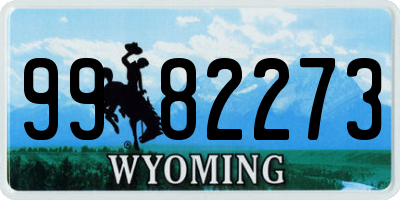 WY license plate 9982273