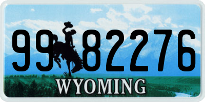 WY license plate 9982276