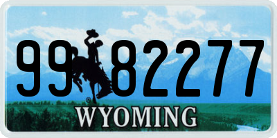 WY license plate 9982277