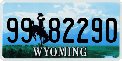 WY license plate 9982290