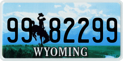 WY license plate 9982299