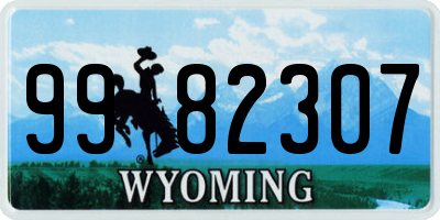 WY license plate 9982307