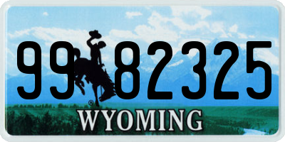 WY license plate 9982325