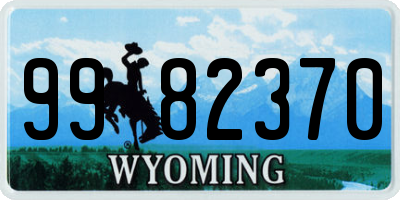 WY license plate 9982370