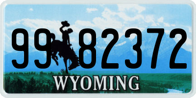 WY license plate 9982372