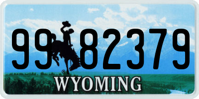 WY license plate 9982379