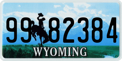 WY license plate 9982384