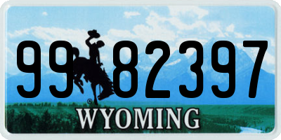 WY license plate 9982397