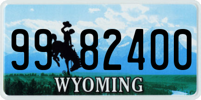 WY license plate 9982400