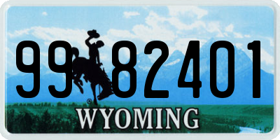 WY license plate 9982401
