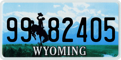 WY license plate 9982405