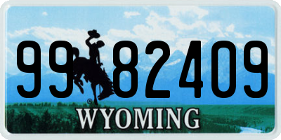 WY license plate 9982409