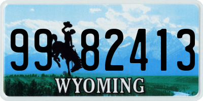 WY license plate 9982413