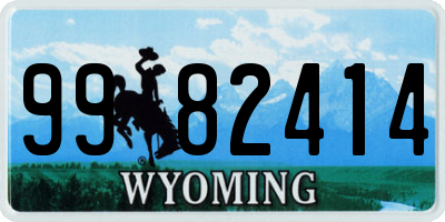 WY license plate 9982414