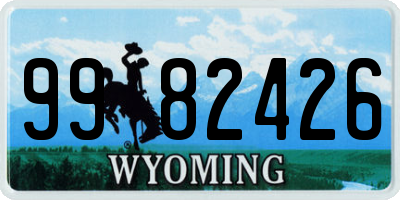 WY license plate 9982426