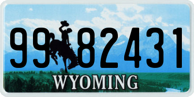 WY license plate 9982431