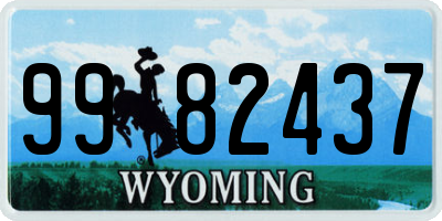 WY license plate 9982437