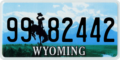 WY license plate 9982442