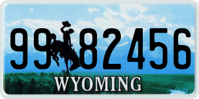 WY license plate 9982456